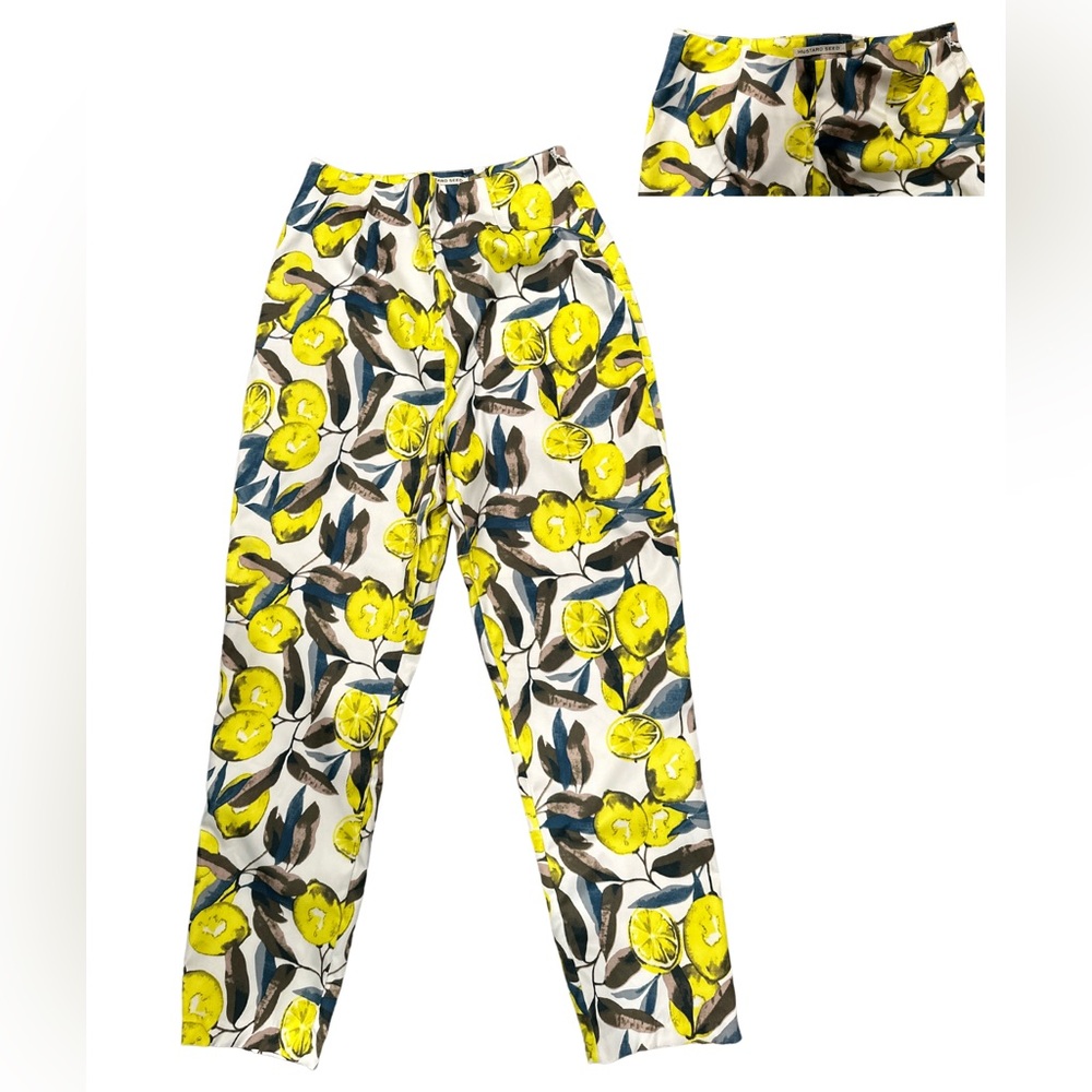 Lemon pants that are the perfect pop print for spring summer or any fun occasion